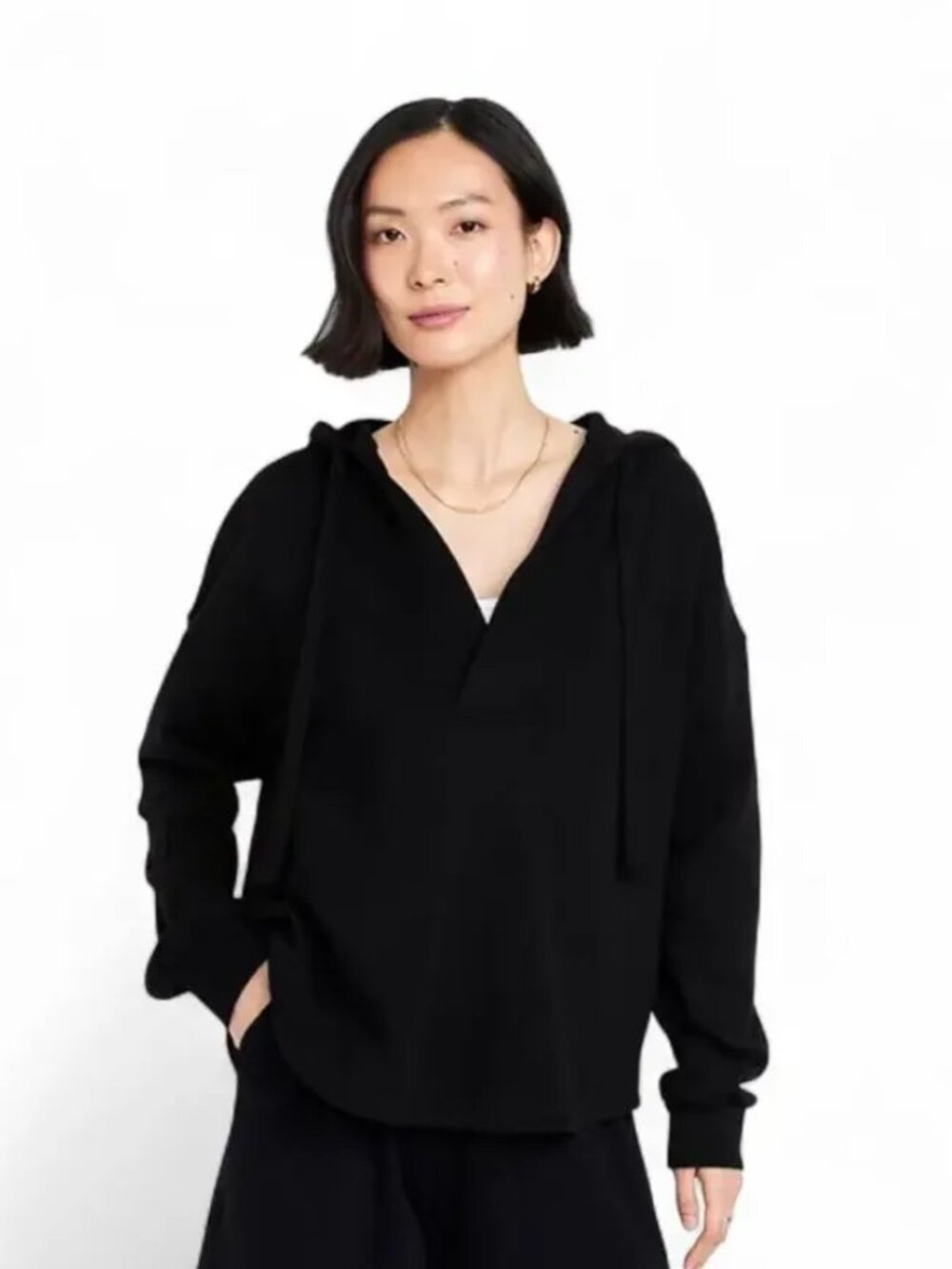Old Navy SoComfy Terry Tunic Length Oversized Beach Hoodie Black Jack XL Tall